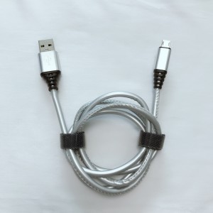 หนัง PU การชาร์จอย่างรวดเร็วสายเคเบิล USB กลมสำหรับ micro USB, Type C, การชาร์จและเชื่อมต่อฟ้าผ่า iPhone