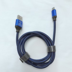 Fish net wire ถักการชาร์จรอบอลูมิเนียมที่อยู่อาศัยสายเคเบิล USB สำหรับ micro USB, Type C, iPhone ฟ้าผ่าชาร์จและซิงค์