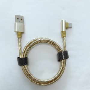 สายเคเบิลท่อโลหะ USB 2.0 การชาร์จสายเคเบิลตัวเรือนกลมอะลูมิเนียมสาย USB สำหรับ micro USB, Type C, การชาร์จและเชื่อมต่อฟ้าผ่าของ iPhone